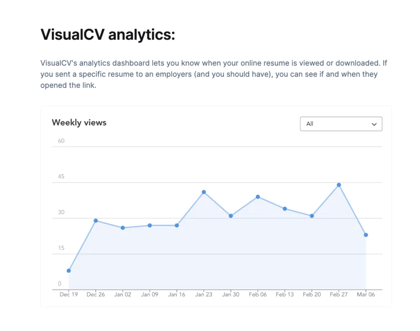 analytiques de visualCV