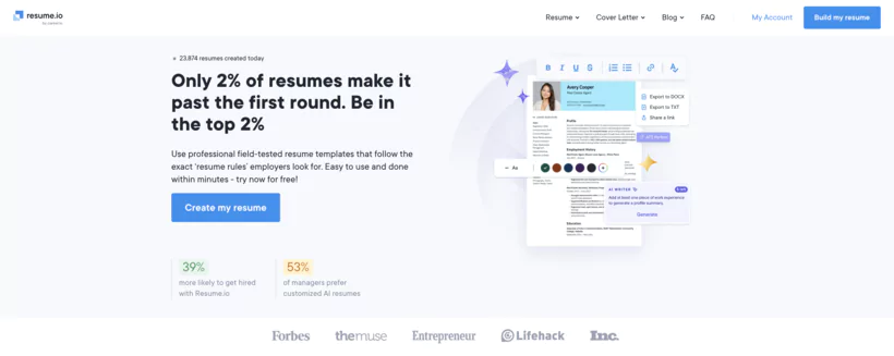 app Resume.io resume builder