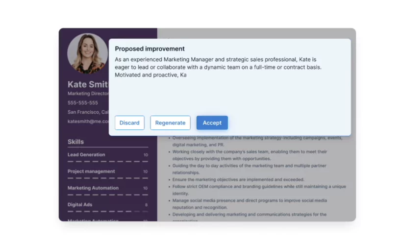 Générateur de CV IA de visualcv