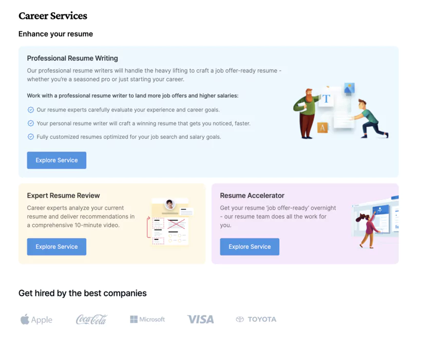 Services professionnels de visualcv