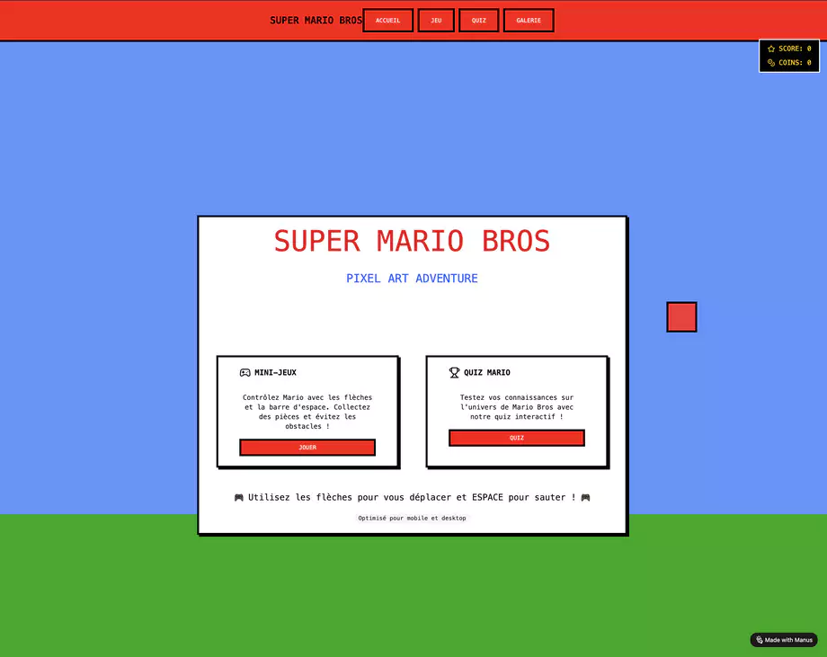 exemple de site web réalisé par Manus 