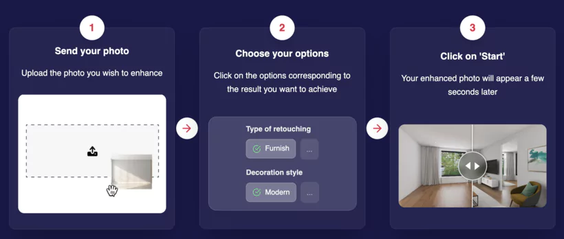 processus pour téléverser une image sur IACrea
