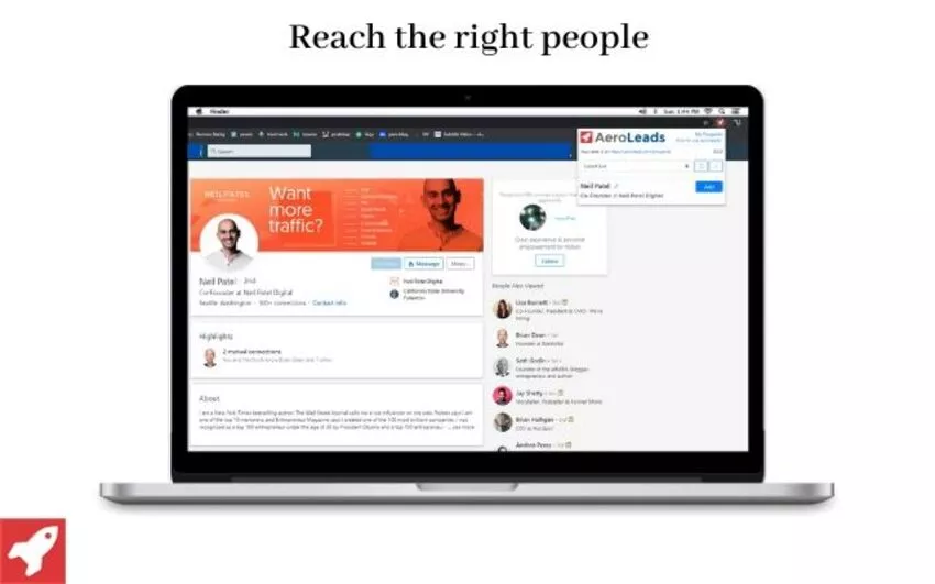 Macbook affichant une interface avec Aeroleads