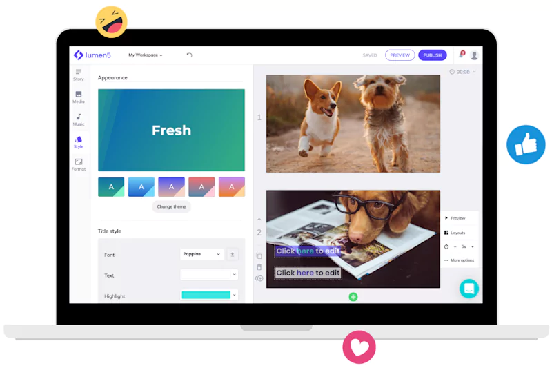 Lumen5 interface to create videos that capture your attention