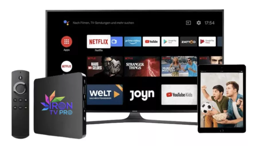 vue sur iron tv pro sur box, tv et tablette