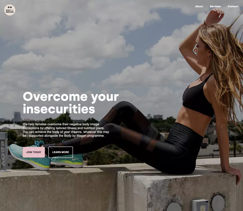 example de page vitrine sur webflow