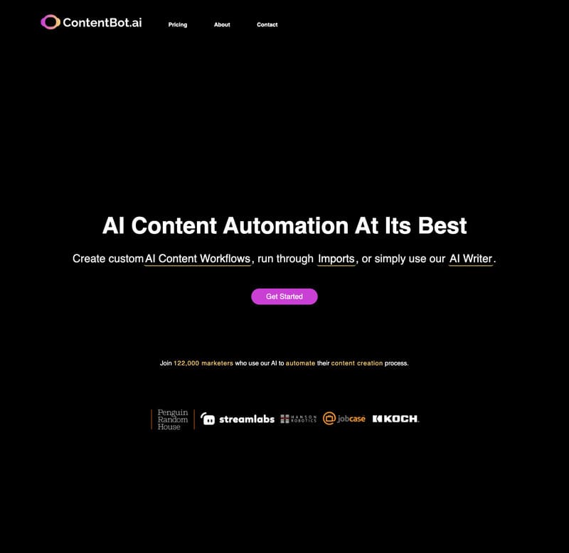 page accueil contentbot