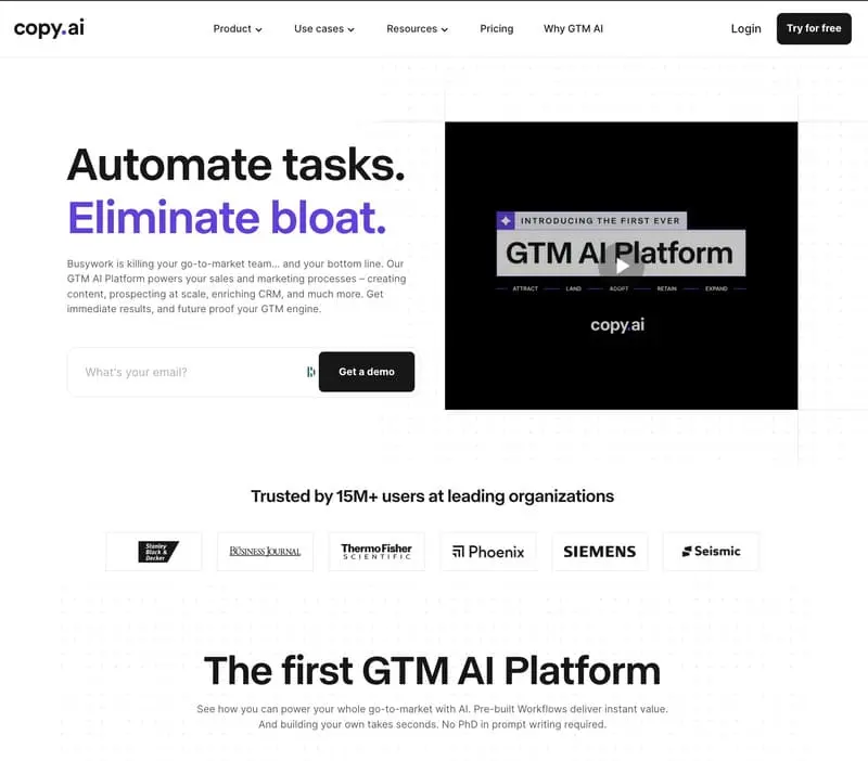 accueil logiciel rédaction copy.ai