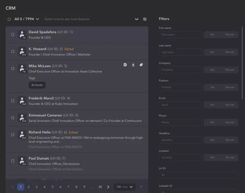 CRM dans un linkedin automation