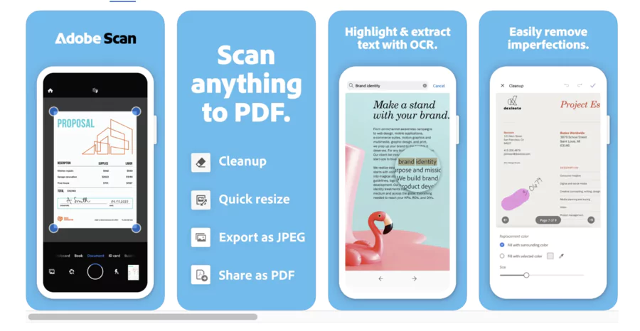Application mobile de Adobe Scan