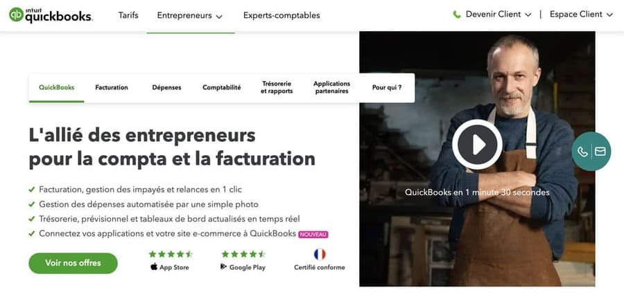 QuickBooks Intuit - logiciel de facturation 