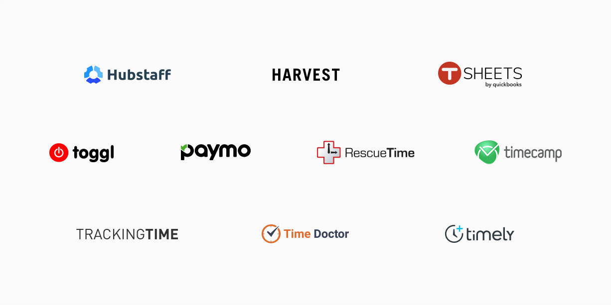 ensemble des logos des logiciels de time tracking