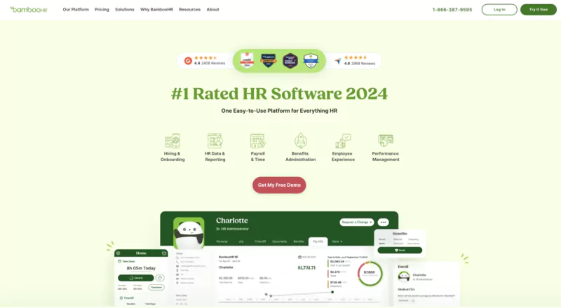 logiciels d'onboarding Bamboohr