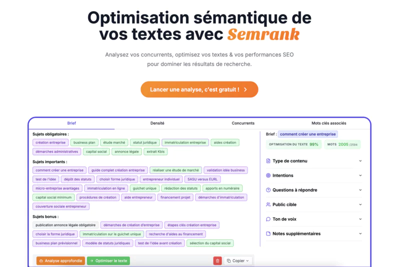 Optimisation SEO avec SEMRank