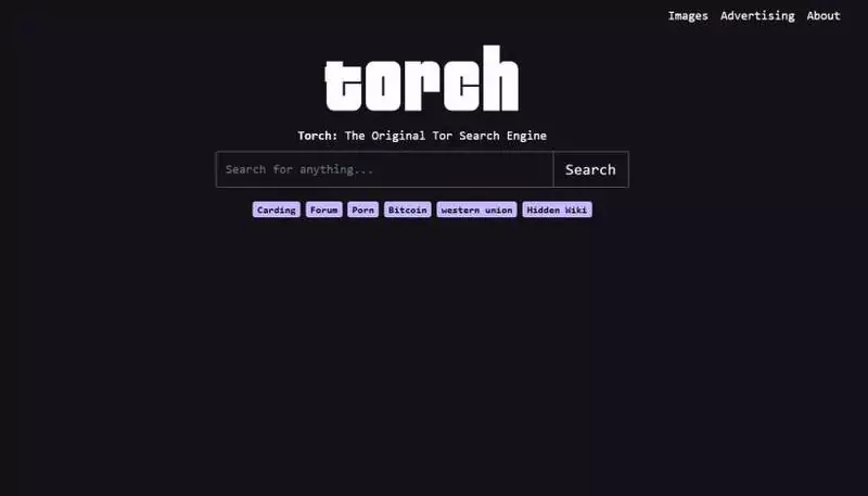 Interface du moteur de recherche Torch