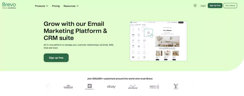 page d'accueil du site web de Brevo