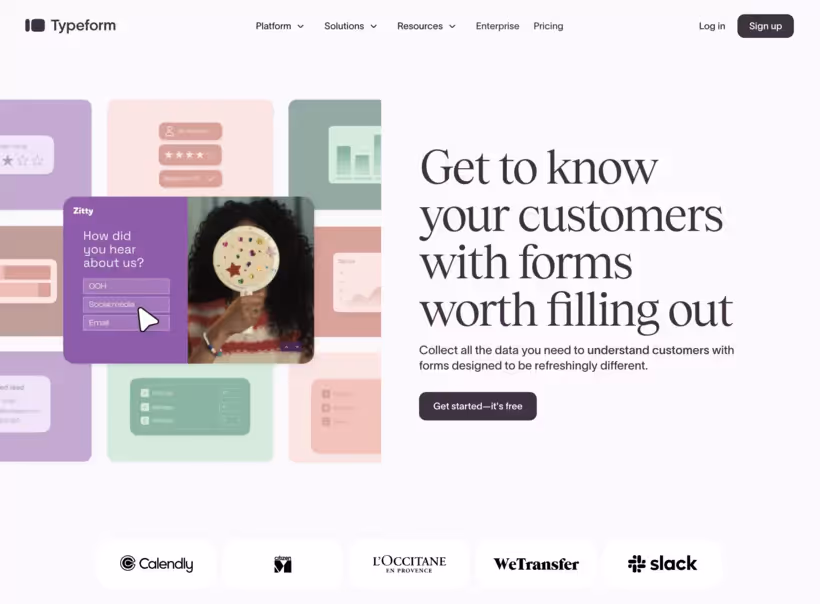 Typeform - interactive form submissions feature