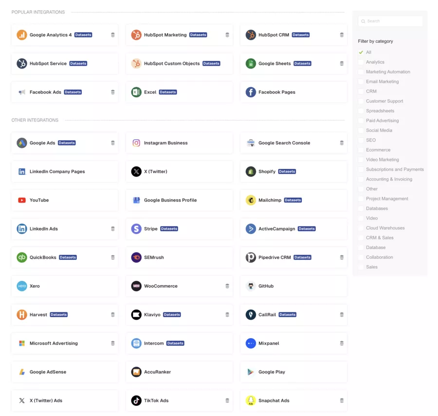 intégrations de databox 