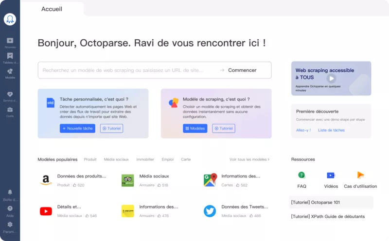 interface de octoparse
