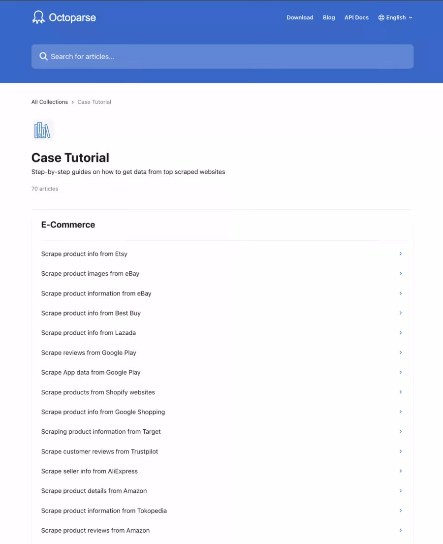FAQ et tutoriels de Octoparse