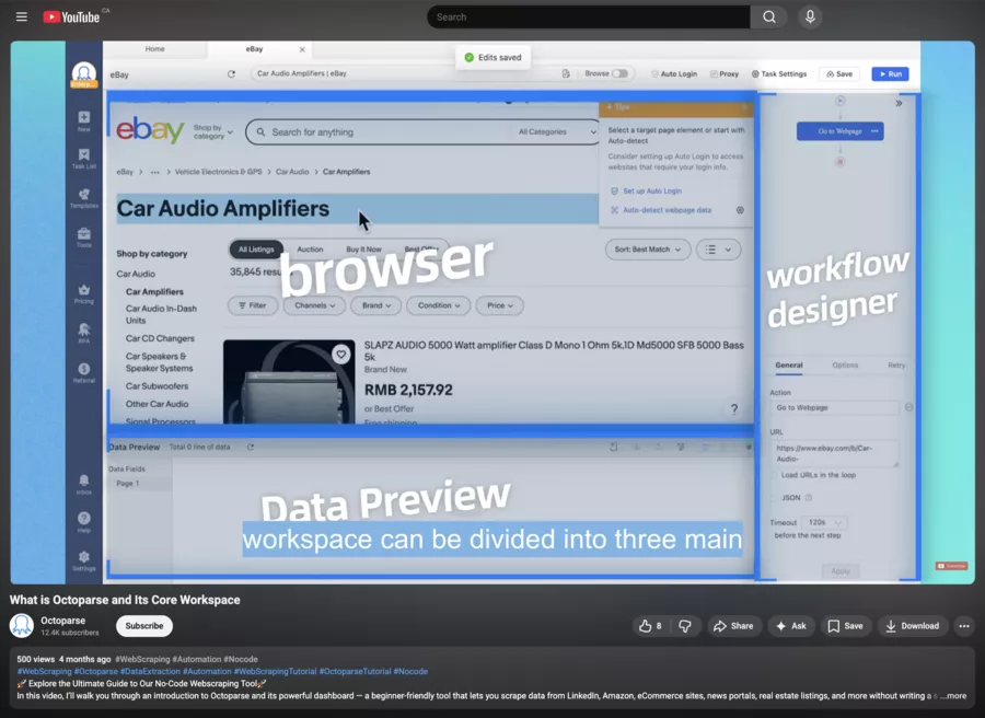 chaîne youtube de octoparse