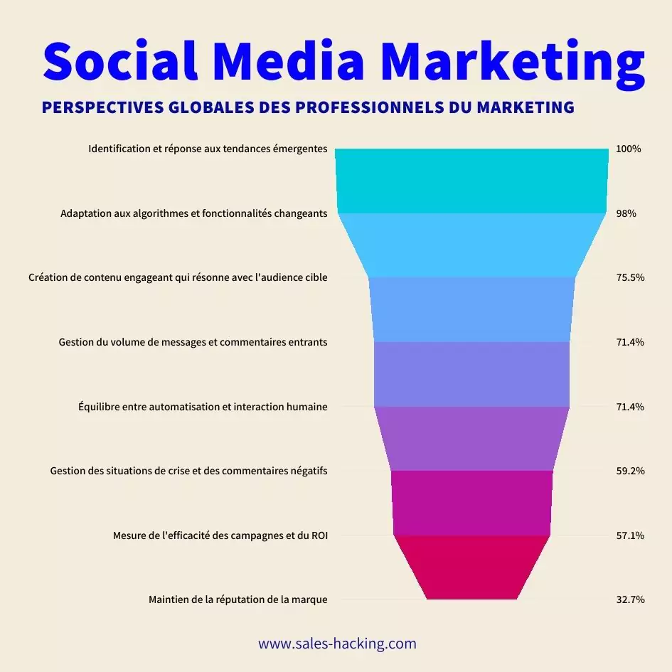Principaux Défis du Marketing sur les Réseaux Sociaux Selon les Professionnels du Monde Entier