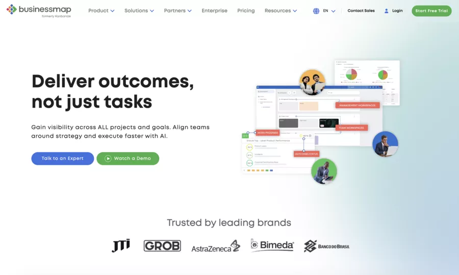 2. Businessmap (ex Kanbanize) – Kanban “flow” / scale