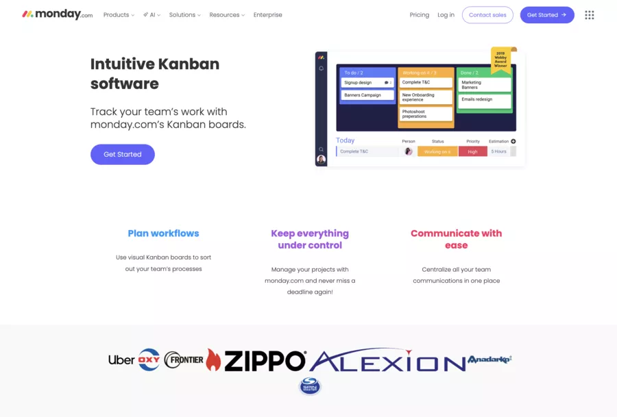 monday.com – Kanban + automatisation visuelle