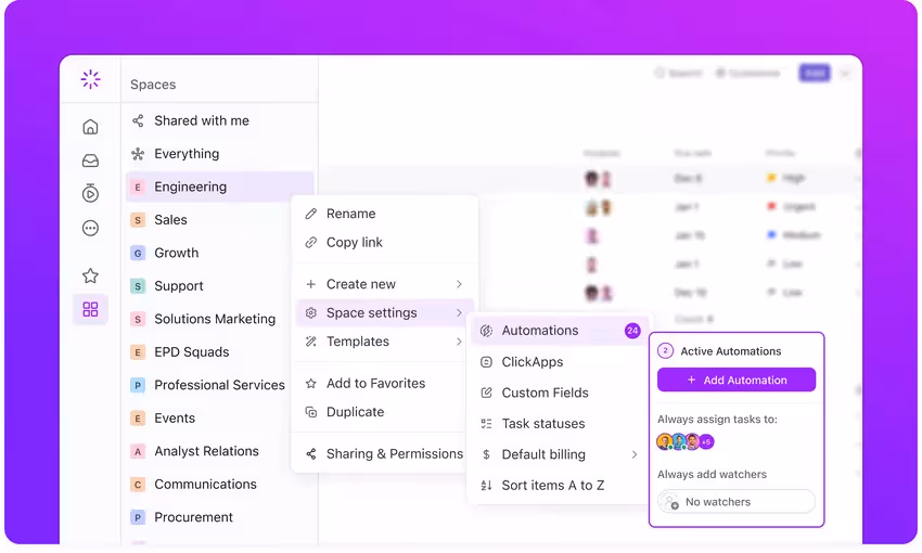 automatisation avec clickup