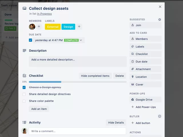 Example of Trello Card Fields