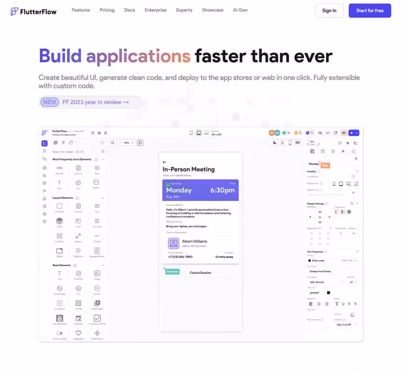 FlutterFlow: no-code tool