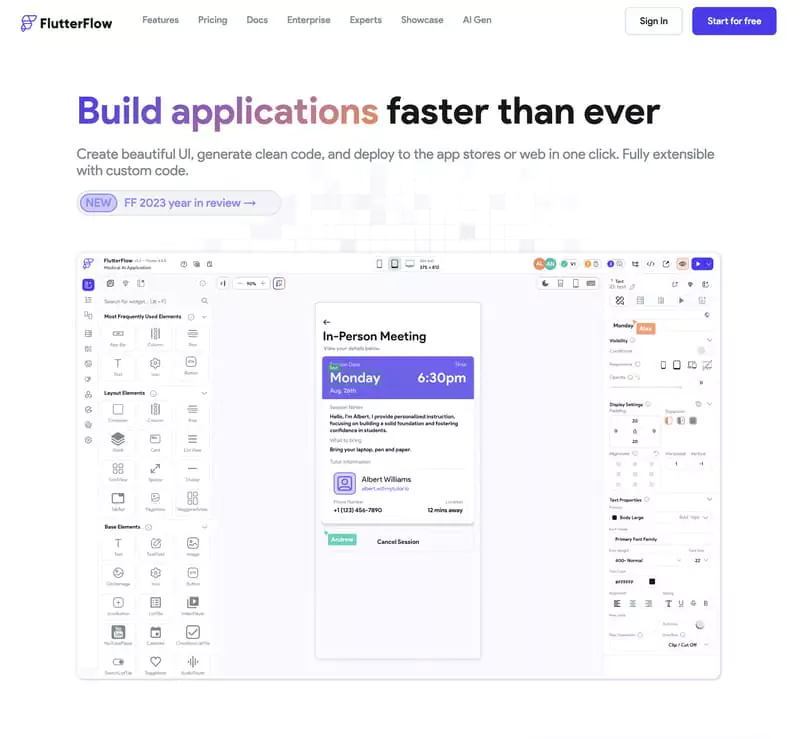 FlutterFlow: no-code tool