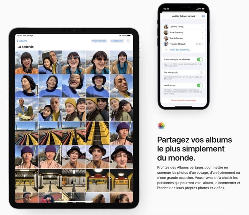 albums photos et vidéos sur icloud.com