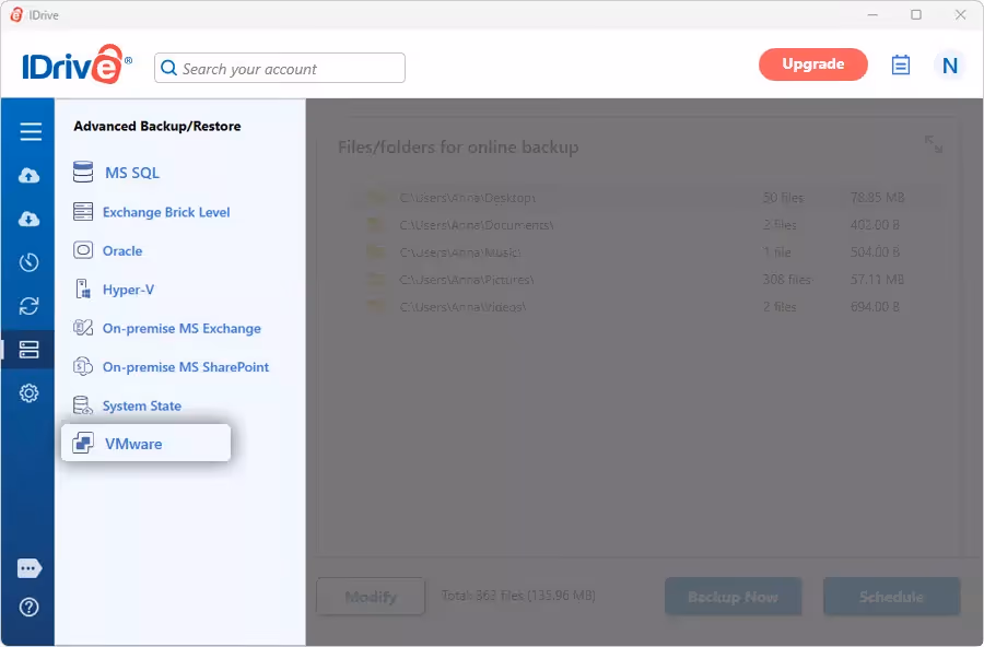 Application Desktop de iDrive