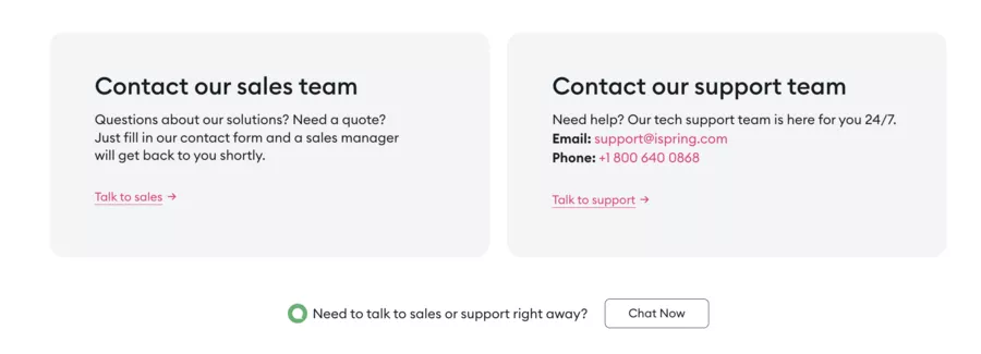 iSpring support channels