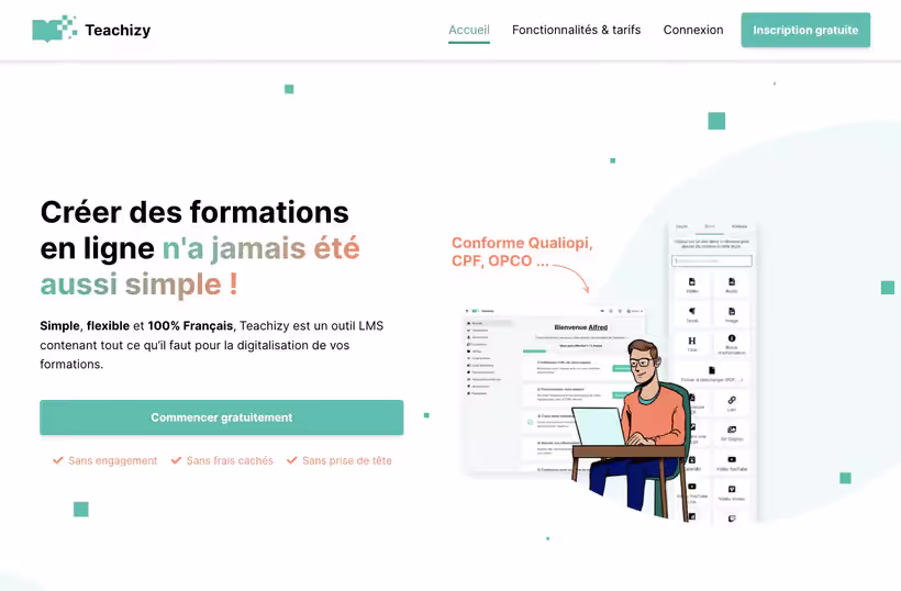 page d'accueil de teachizy