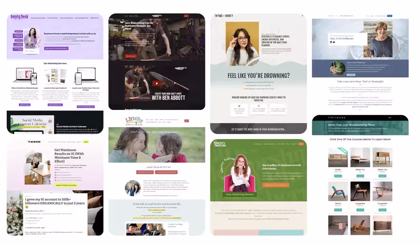 landing pages de Podia