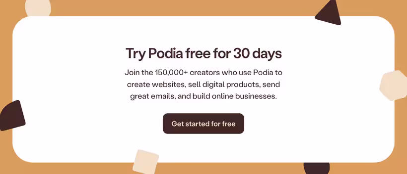 Essai gratuit de Podia pendant 30 jours