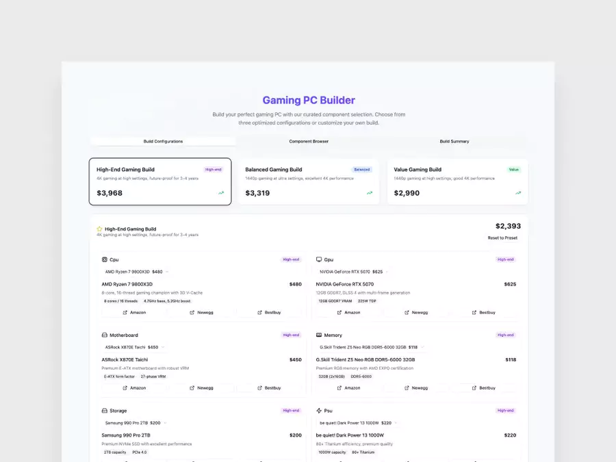 Exemple de calculateur sur la vue ordinateur faite par Manus 