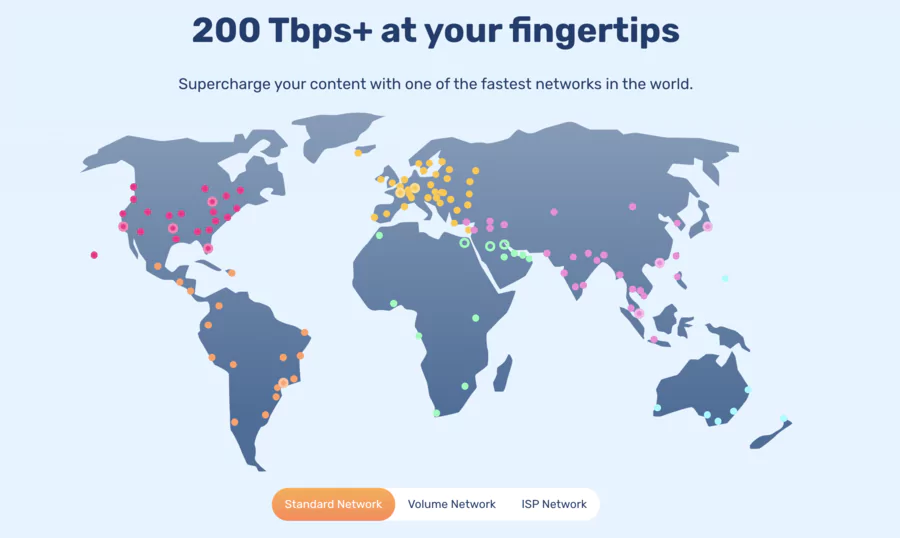 Disponibilités des CDN de bunny stream dans le monde