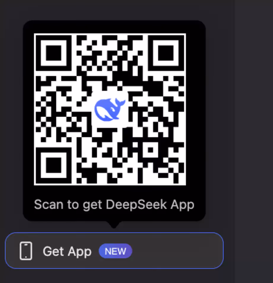 QR code pour télécharger la version mobile de DeepSeek