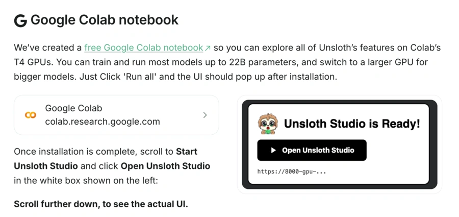 Unsloth sur Google Colab