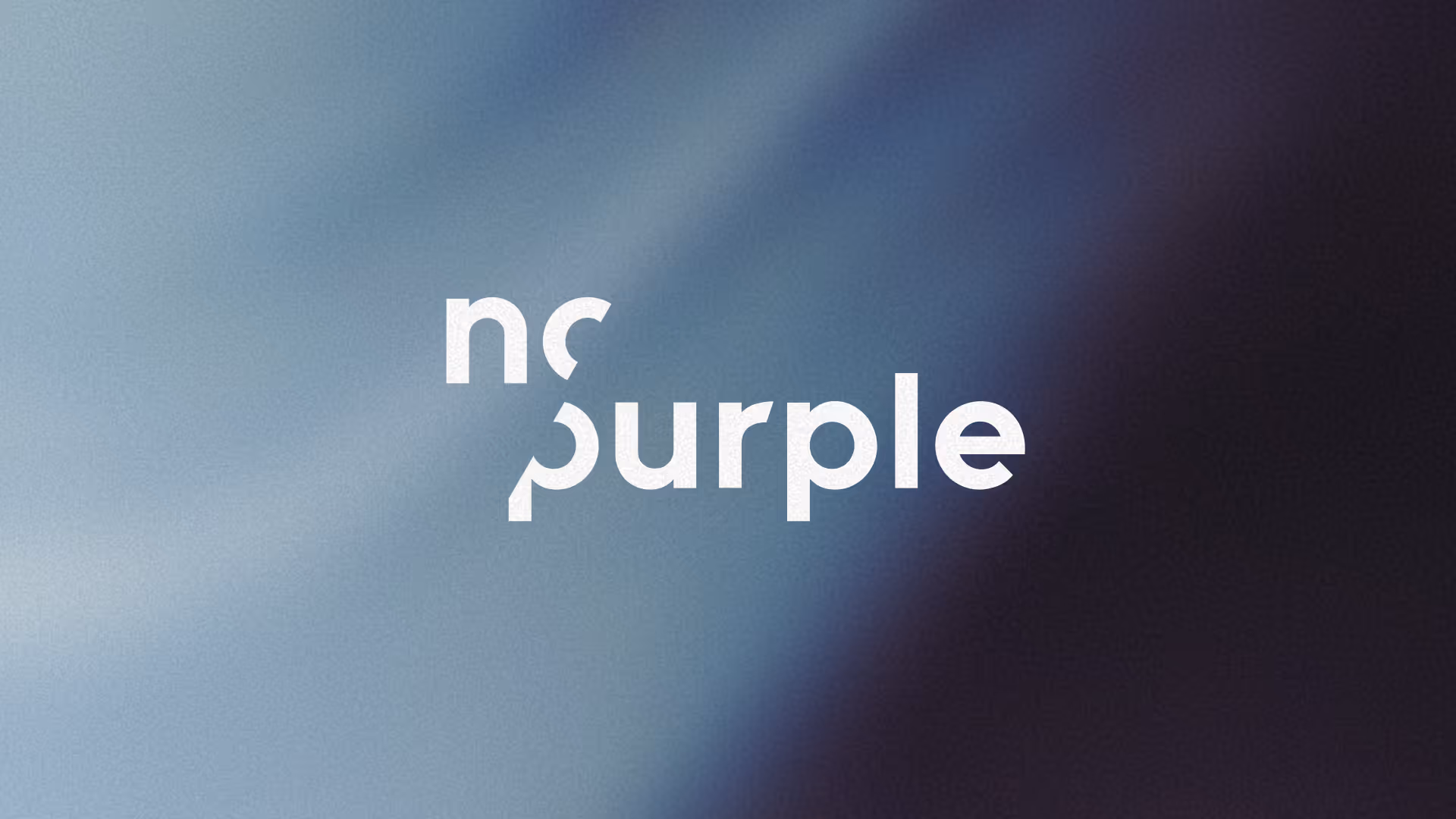Abstract gradient background with blurred shades of blue and dark purple and partially obscured text reading 'no purple'.