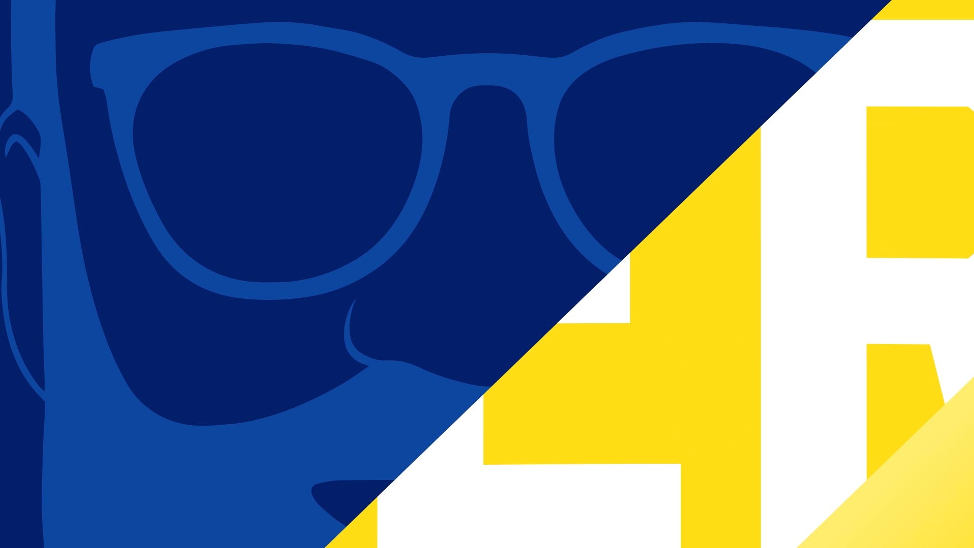 A still from Letterman promotional animations shows a blue silhouette of Letterman paired with bold white and yellow text.