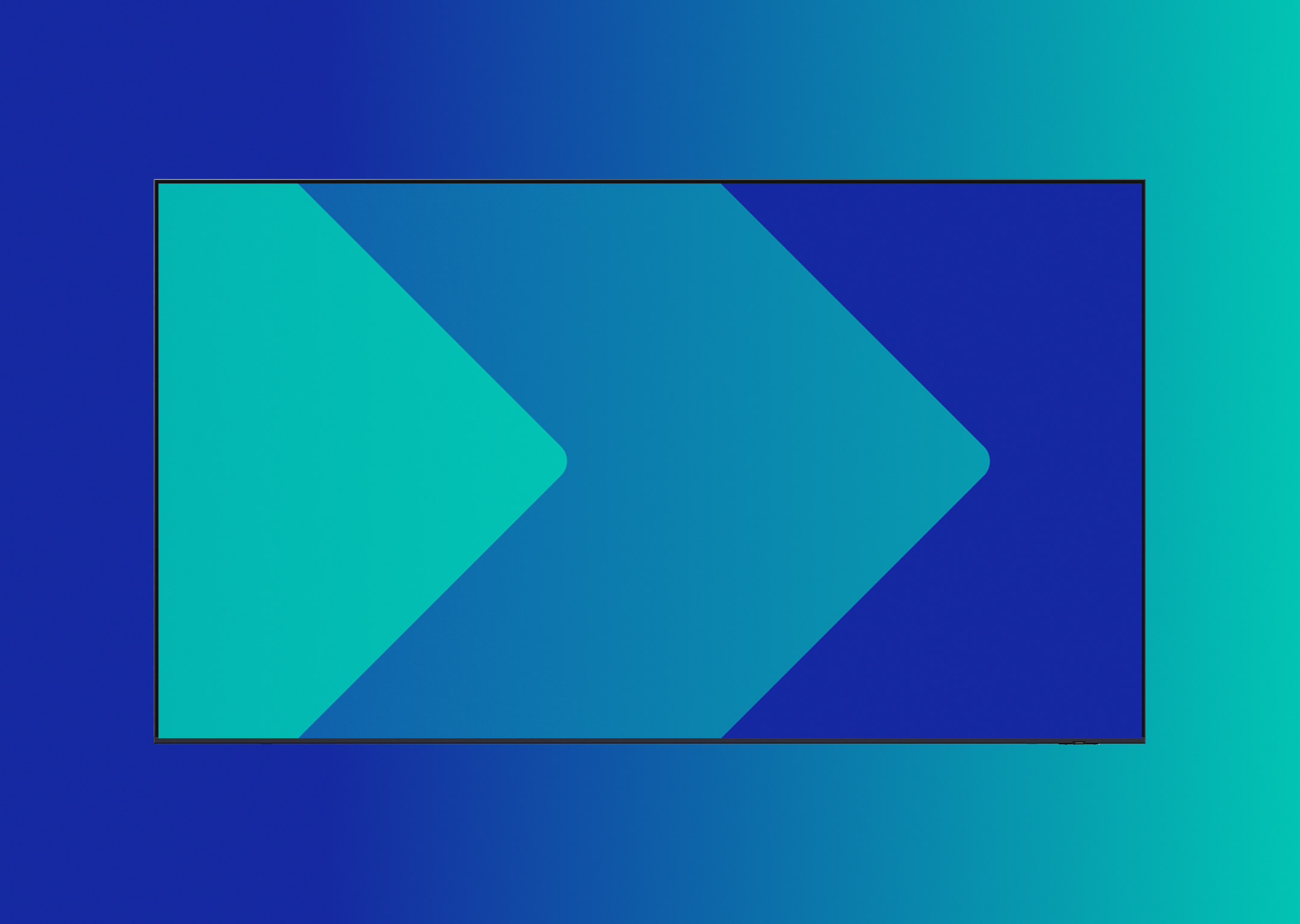 A TV screen graphic is set against a blue gradient background. 