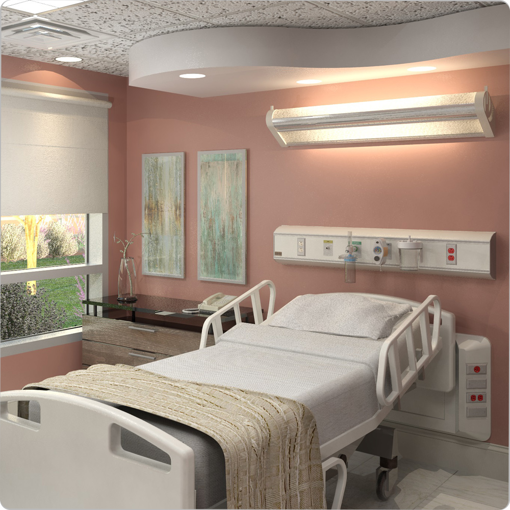 Slimline Surface Mounted Patient Headwall