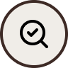 Search with checkmark icon