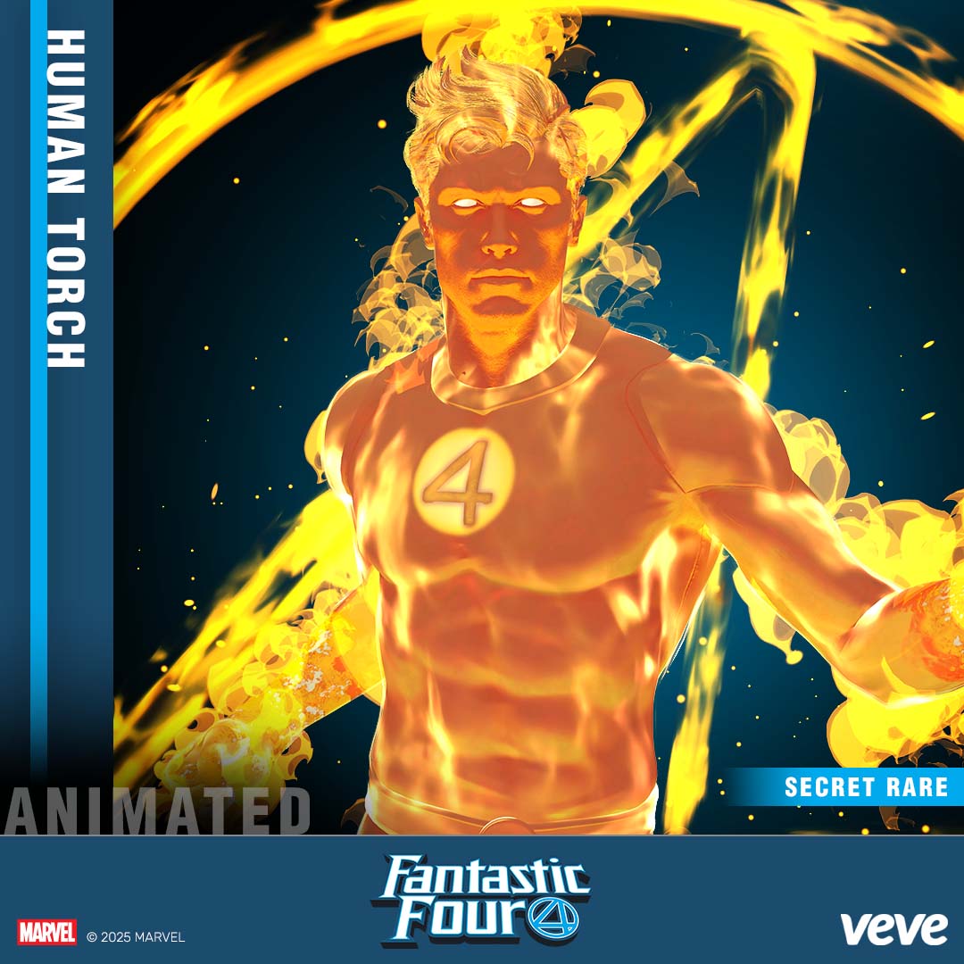 Human Torch on fire collectible