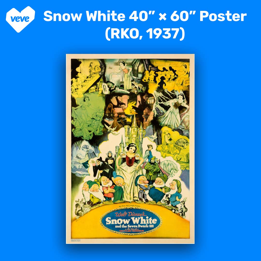 Snow White 40" x 60" Poster RKO 1937