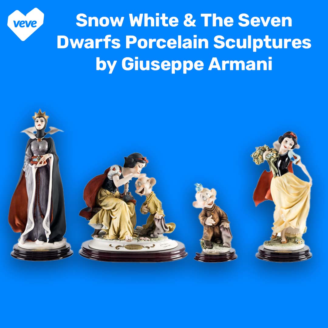 Snow White & The Seven Dwarfs Porcelain Sculptures by Giuseppe Armani